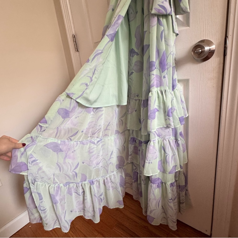 HUTCH Imani Maxi Dress Patina Foliage Green/Lavender Size Small - Picture 8 of 15